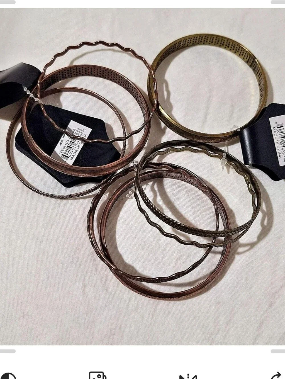 Mixed Metal Women's Bangle Bracelet Set - Brown & Gold